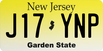 NJ license plate J17YNP