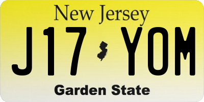 NJ license plate J17YOM