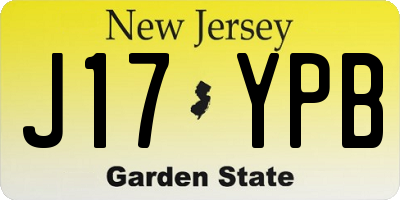 NJ license plate J17YPB