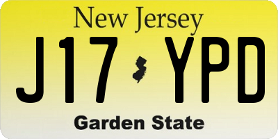 NJ license plate J17YPD