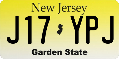 NJ license plate J17YPJ