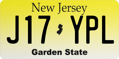 NJ license plate J17YPL