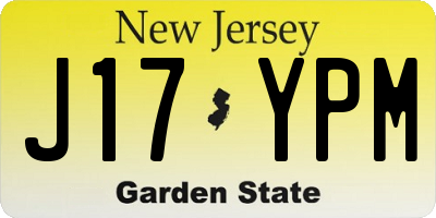 NJ license plate J17YPM