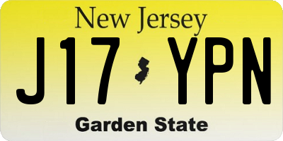 NJ license plate J17YPN