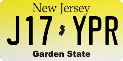 NJ license plate J17YPR