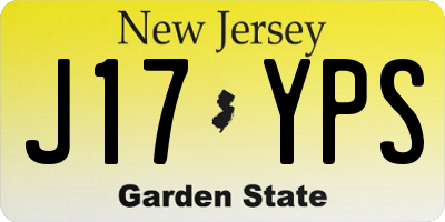 NJ license plate J17YPS