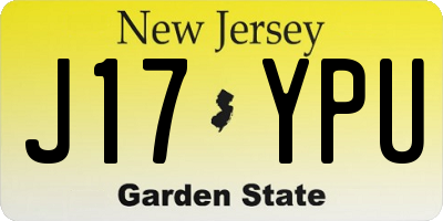 NJ license plate J17YPU