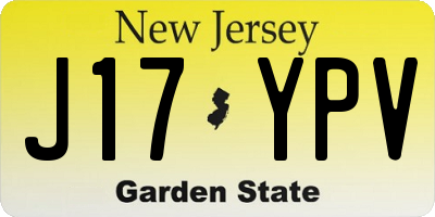 NJ license plate J17YPV