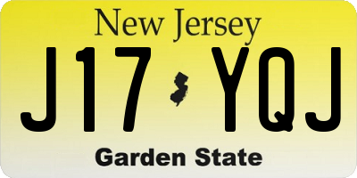 NJ license plate J17YQJ