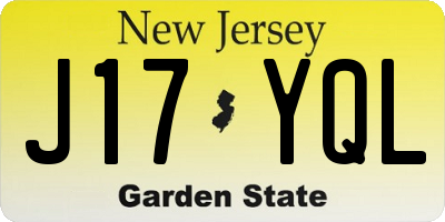 NJ license plate J17YQL