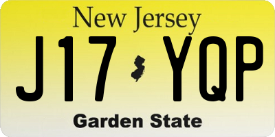 NJ license plate J17YQP
