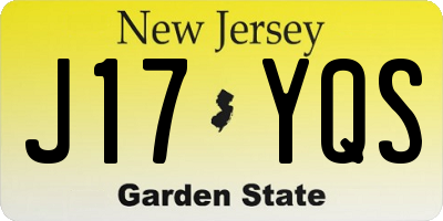 NJ license plate J17YQS