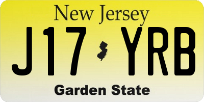 NJ license plate J17YRB
