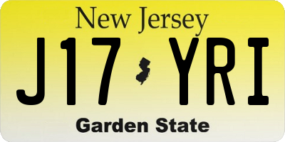 NJ license plate J17YRI