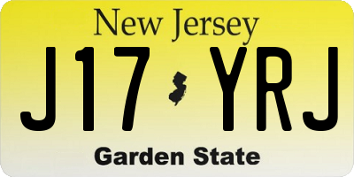 NJ license plate J17YRJ