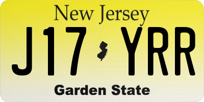 NJ license plate J17YRR