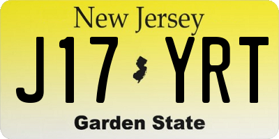 NJ license plate J17YRT