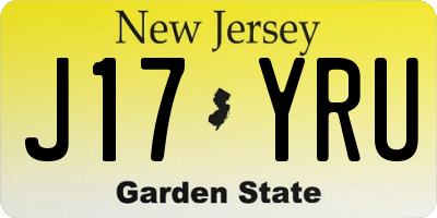 NJ license plate J17YRU