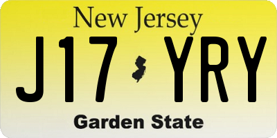 NJ license plate J17YRY
