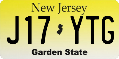 NJ license plate J17YTG