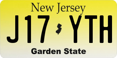 NJ license plate J17YTH