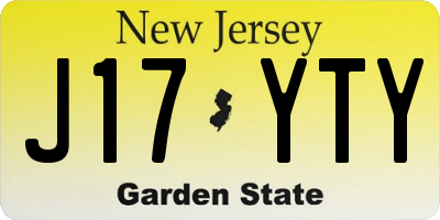 NJ license plate J17YTY