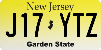 NJ license plate J17YTZ