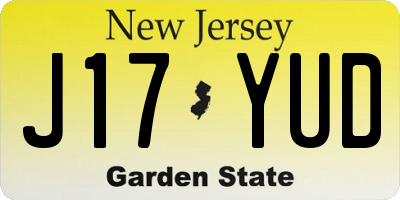NJ license plate J17YUD