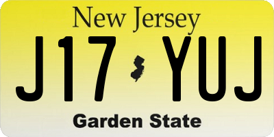 NJ license plate J17YUJ