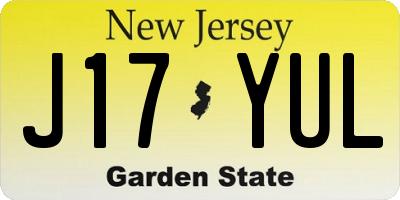NJ license plate J17YUL