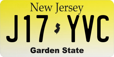 NJ license plate J17YVC