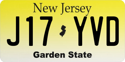 NJ license plate J17YVD