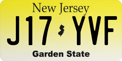 NJ license plate J17YVF