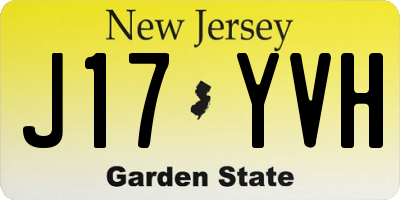 NJ license plate J17YVH