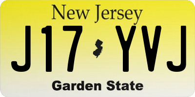 NJ license plate J17YVJ