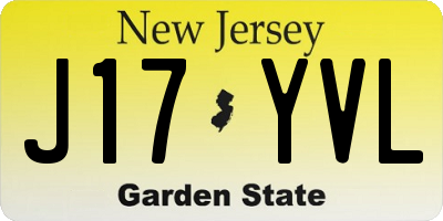 NJ license plate J17YVL
