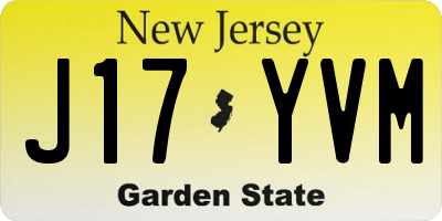 NJ license plate J17YVM
