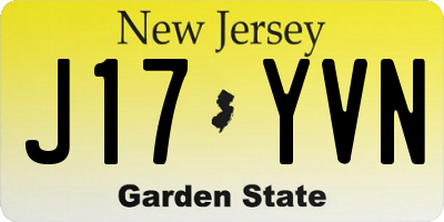 NJ license plate J17YVN