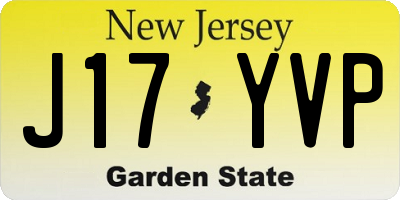 NJ license plate J17YVP