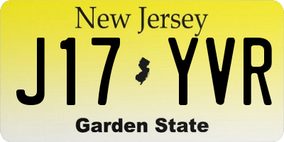 NJ license plate J17YVR