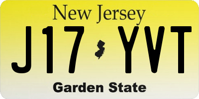 NJ license plate J17YVT