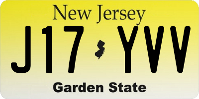NJ license plate J17YVV