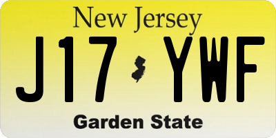 NJ license plate J17YWF