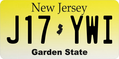NJ license plate J17YWI