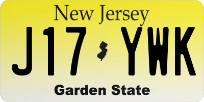 NJ license plate J17YWK