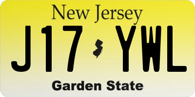 NJ license plate J17YWL