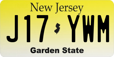NJ license plate J17YWM