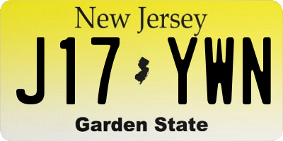 NJ license plate J17YWN