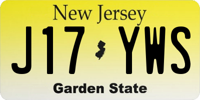 NJ license plate J17YWS