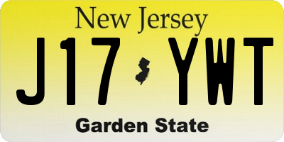 NJ license plate J17YWT